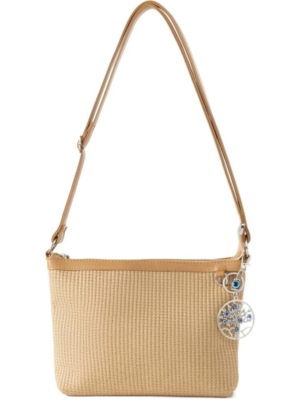 Boho Crochet Beach Tote Bag for Women | Woven Straw Purse for Summer Travel